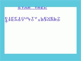 Title screen of Star Trek on the Commodore VIC-20.