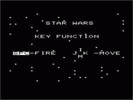 Title screen of Star Wars on the Commodore VIC-20.