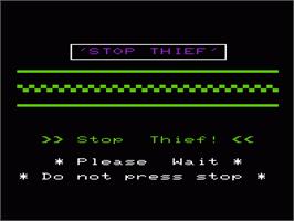 Title screen of Stop Thief on the Commodore VIC-20.