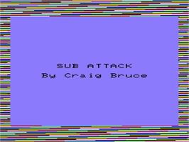 Title screen of Sub Attack on the Commodore VIC-20.