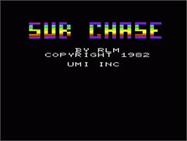 Title screen of Sub Chase on the Commodore VIC-20.