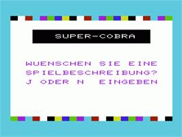 Title screen of Super-cobra on the Commodore VIC-20.