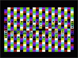 Title screen of Superchomper on the Commodore VIC-20.