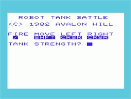 Title screen of Tank Arkade - Robot Tank on the Commodore VIC-20.