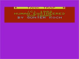 Title screen of Tank Trap on the Commodore VIC-20.