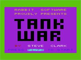 Title screen of Tank War on the Commodore VIC-20.