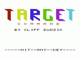 Title screen of Target Command on the Commodore VIC-20.