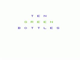 Title screen of Ten Green Bottles on the Commodore VIC-20.