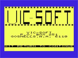 Title screen of Ten Pin Bowls on the Commodore VIC-20.