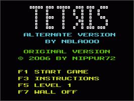 Title screen of Tetris on the Commodore VIC-20.