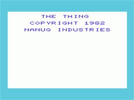 Title screen of Thing, The on the Commodore VIC-20.