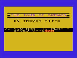 Title screen of Tomb Of Drewan, The on the Commodore VIC-20.
