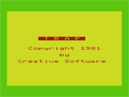 Title screen of Trap on the Commodore VIC-20.