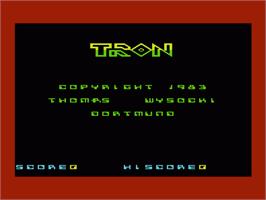 Title screen of Tron on the Commodore VIC-20.