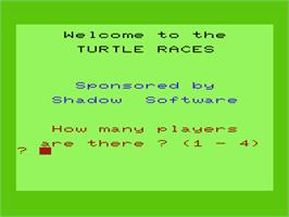 Title screen of Turtle Races on the Commodore VIC-20.