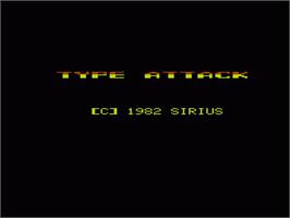 Title screen of Type Attack on the Commodore VIC-20.