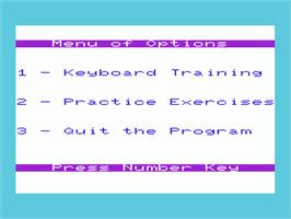 Title screen of Typing Trainer on the Commodore VIC-20.