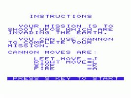 Title screen of Ufo on the Commodore VIC-20.