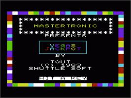 Title screen of Vegas Jackpot on the Commodore VIC-20.