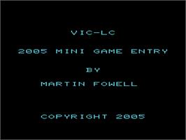 Title screen of Vic-lc on the Commodore VIC-20.