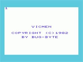 Title screen of Vic-men on the Commodore VIC-20.