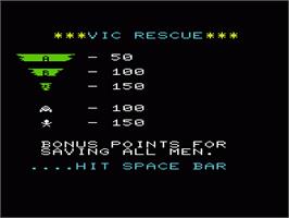 Title screen of Vic Rescue on the Commodore VIC-20.
