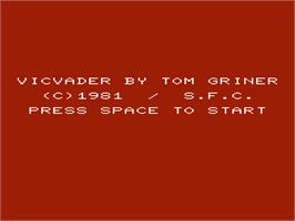 Title screen of Vic Vader on the Commodore VIC-20.