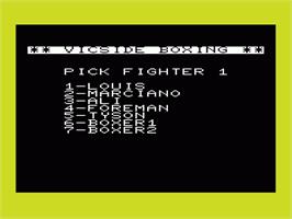 Title screen of Vicside Boxing on the Commodore VIC-20.