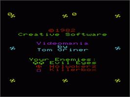 Title screen of Videomania on the Commodore VIC-20.