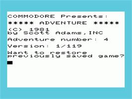 Title screen of Voodoo Castle on the Commodore VIC-20.
