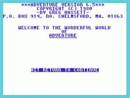 Title screen of Voyage To Atlantis on the Commodore VIC-20.