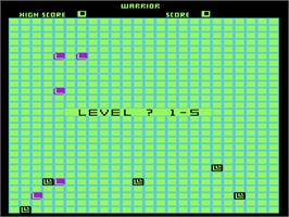 Title screen of Warrior on the Commodore VIC-20.