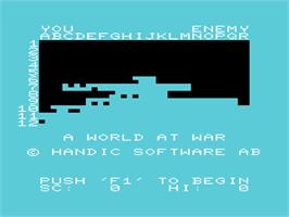 Title screen of World At War, A on the Commodore VIC-20.