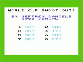 Title screen of World Cup on the Commodore VIC-20.