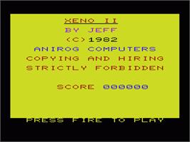 Title screen of Xeno 2 on the Commodore VIC-20.