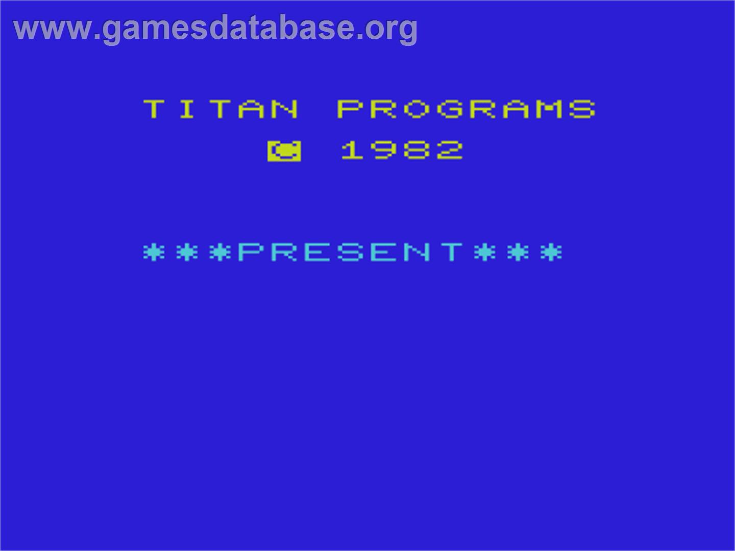 Acey Ducey - Commodore VIC-20 - Artwork - Title Screen