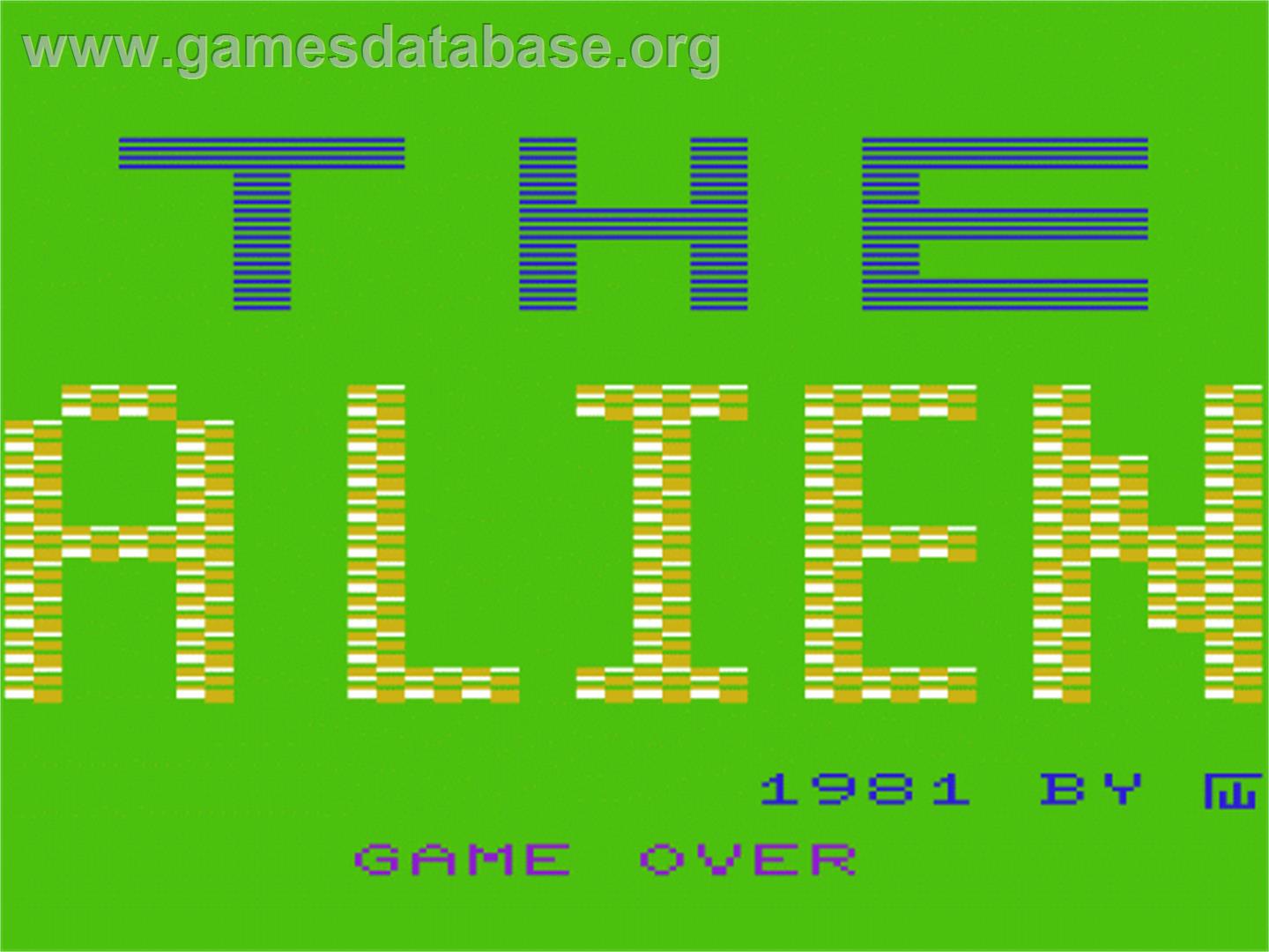 Alien, The - Commodore VIC-20 - Artwork - Title Screen
