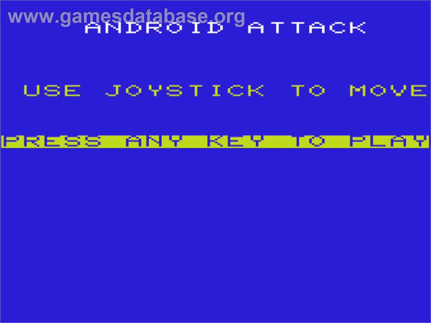 Android Attack - Commodore VIC-20 - Artwork - Title Screen