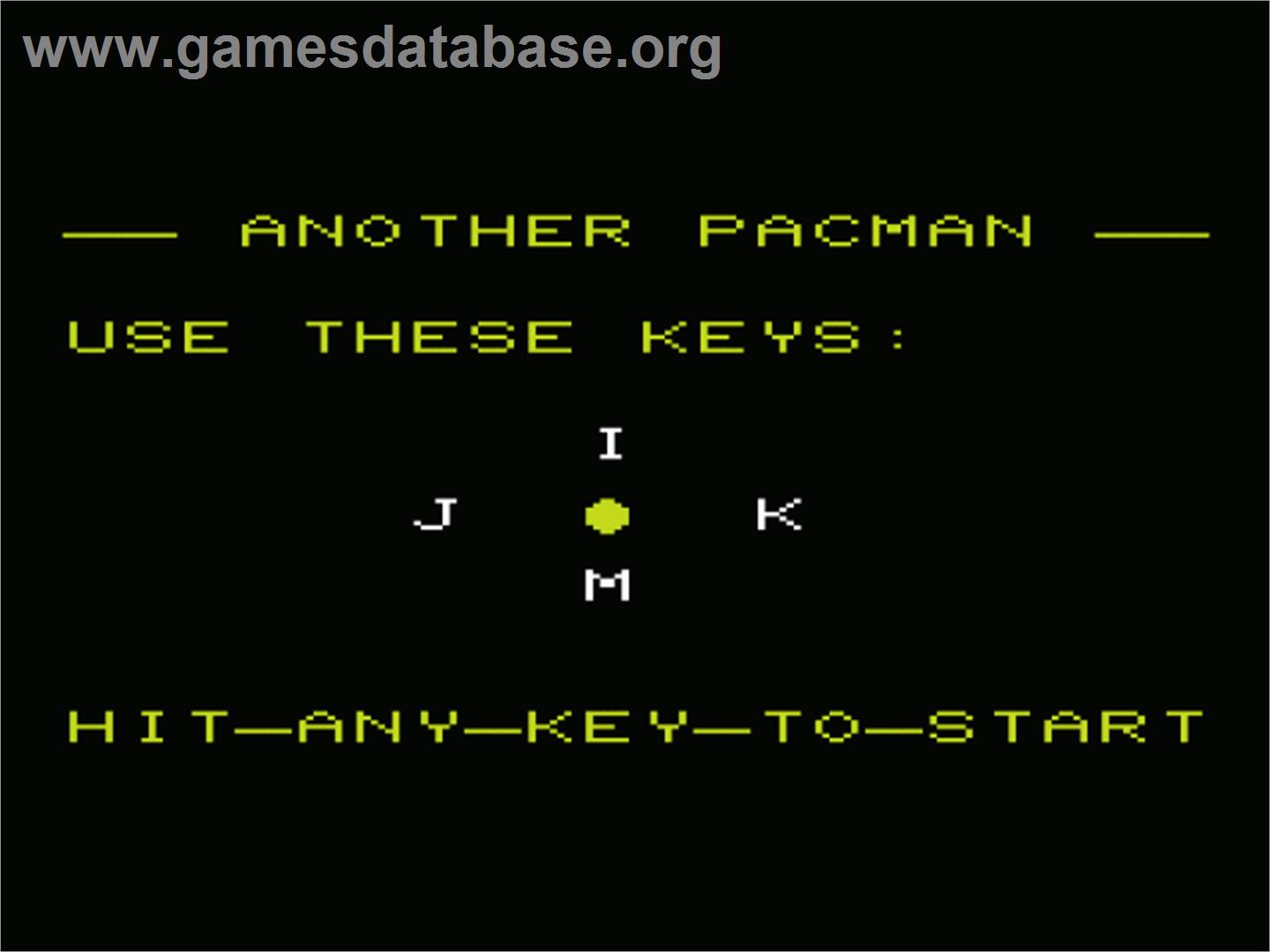 Another Pacman - Commodore VIC-20 - Artwork - Title Screen