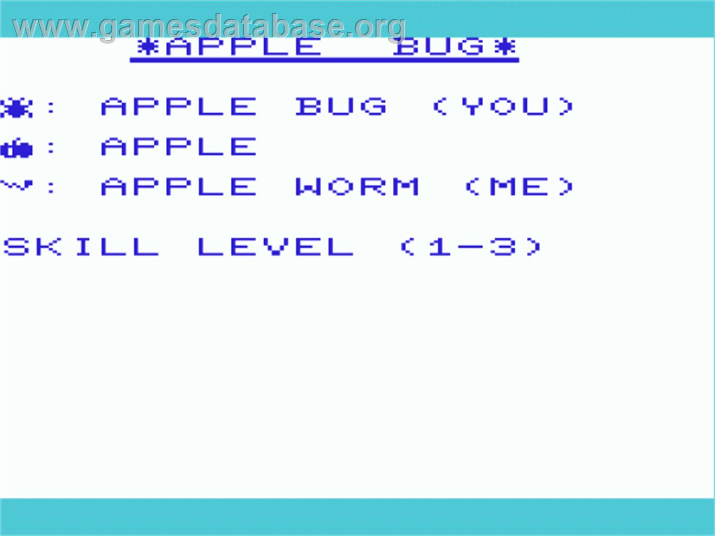 Apple Bug - Commodore VIC-20 - Artwork - Title Screen