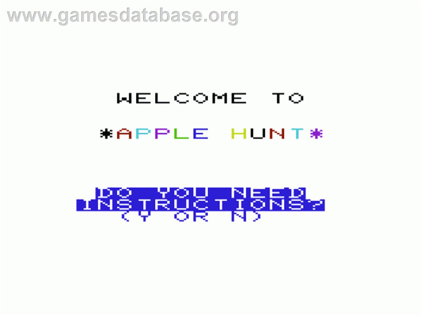Apple Hunt - Commodore VIC-20 - Artwork - Title Screen