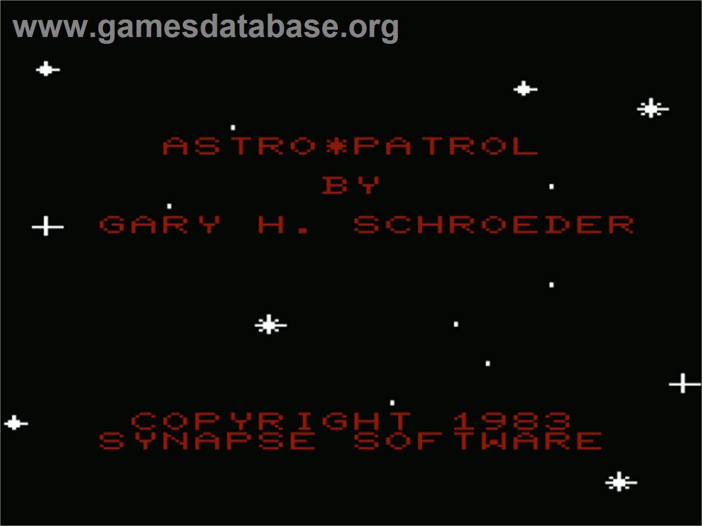 Astro Patrol - Commodore VIC-20 - Artwork - Title Screen