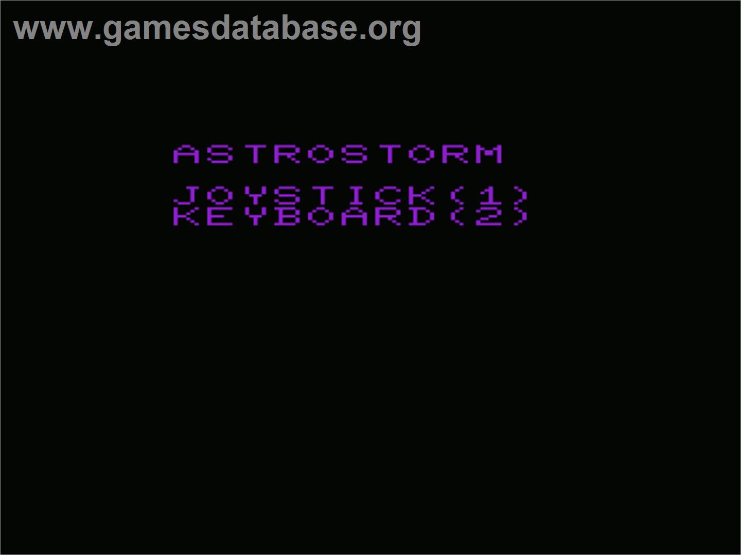 Astrostorm - Commodore VIC-20 - Artwork - Title Screen