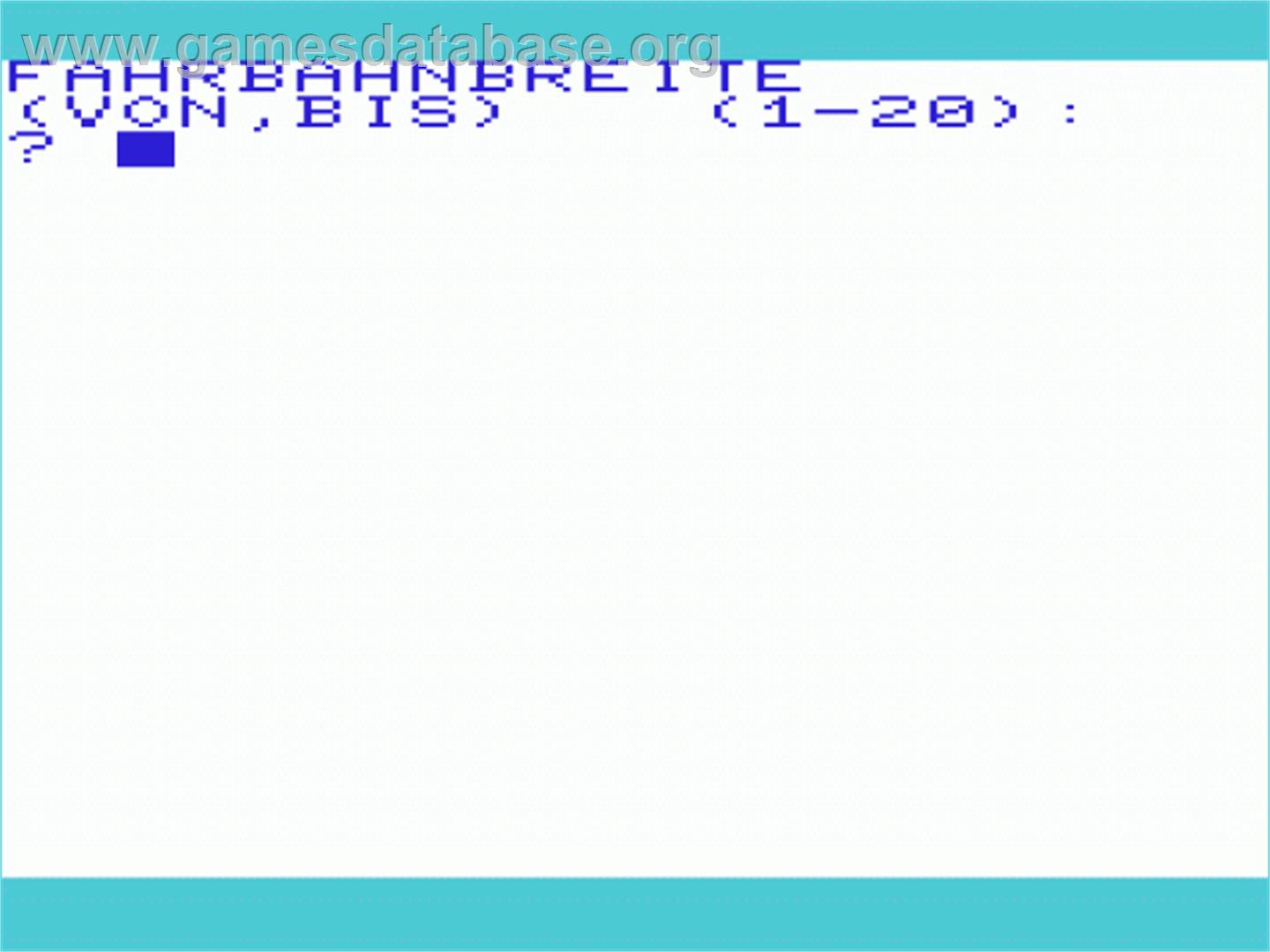 Autobahn - Commodore VIC-20 - Artwork - Title Screen