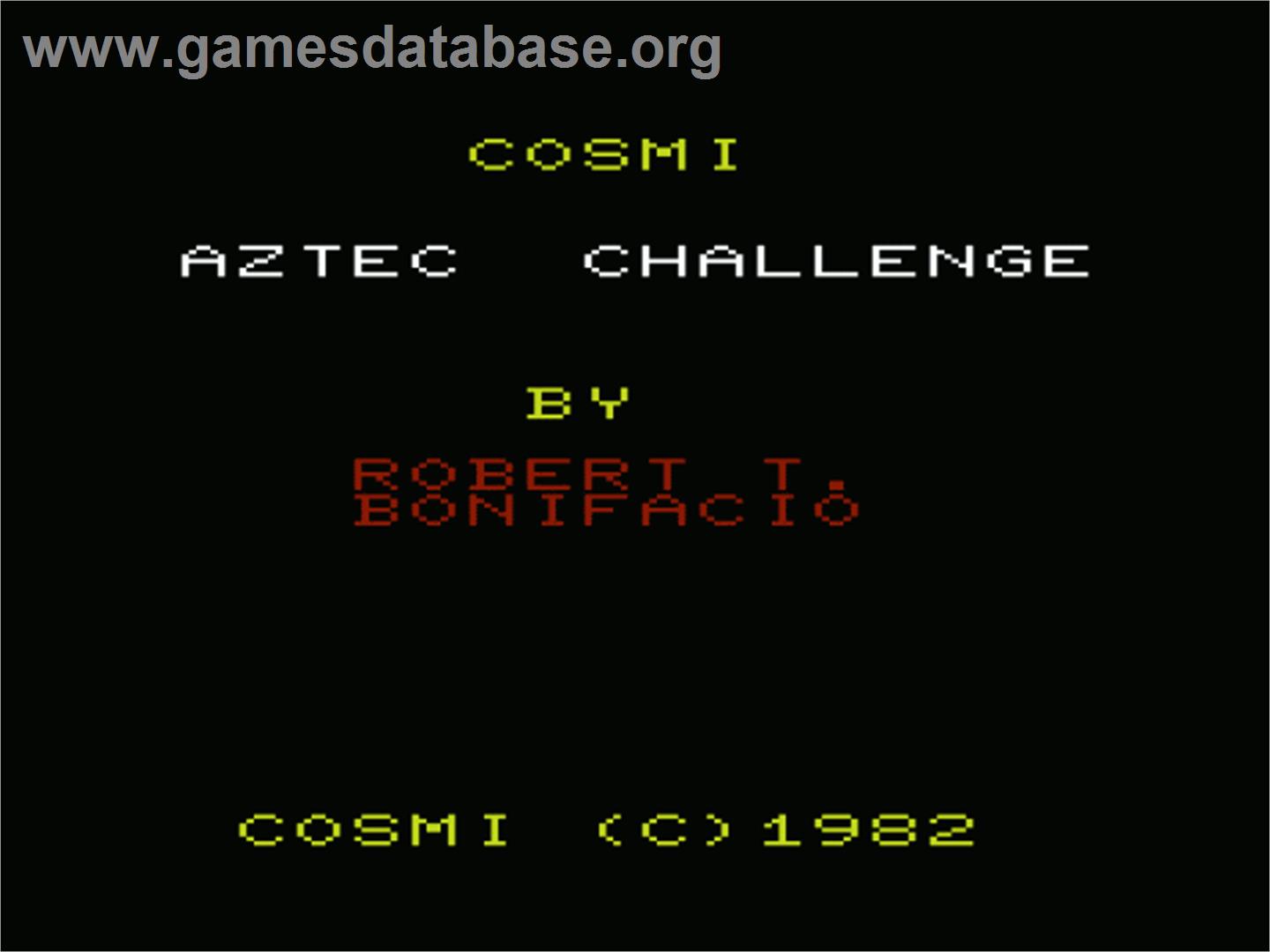 Aztec Challenge - Commodore VIC-20 - Artwork - Title Screen