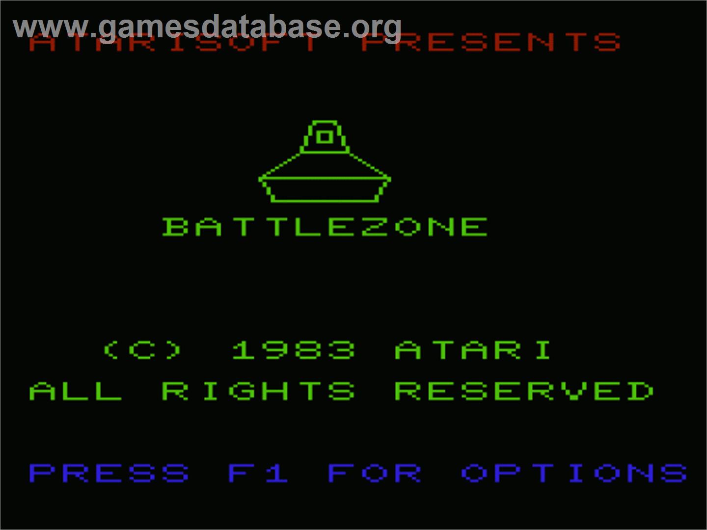 Battlezone - Commodore VIC-20 - Artwork - Title Screen