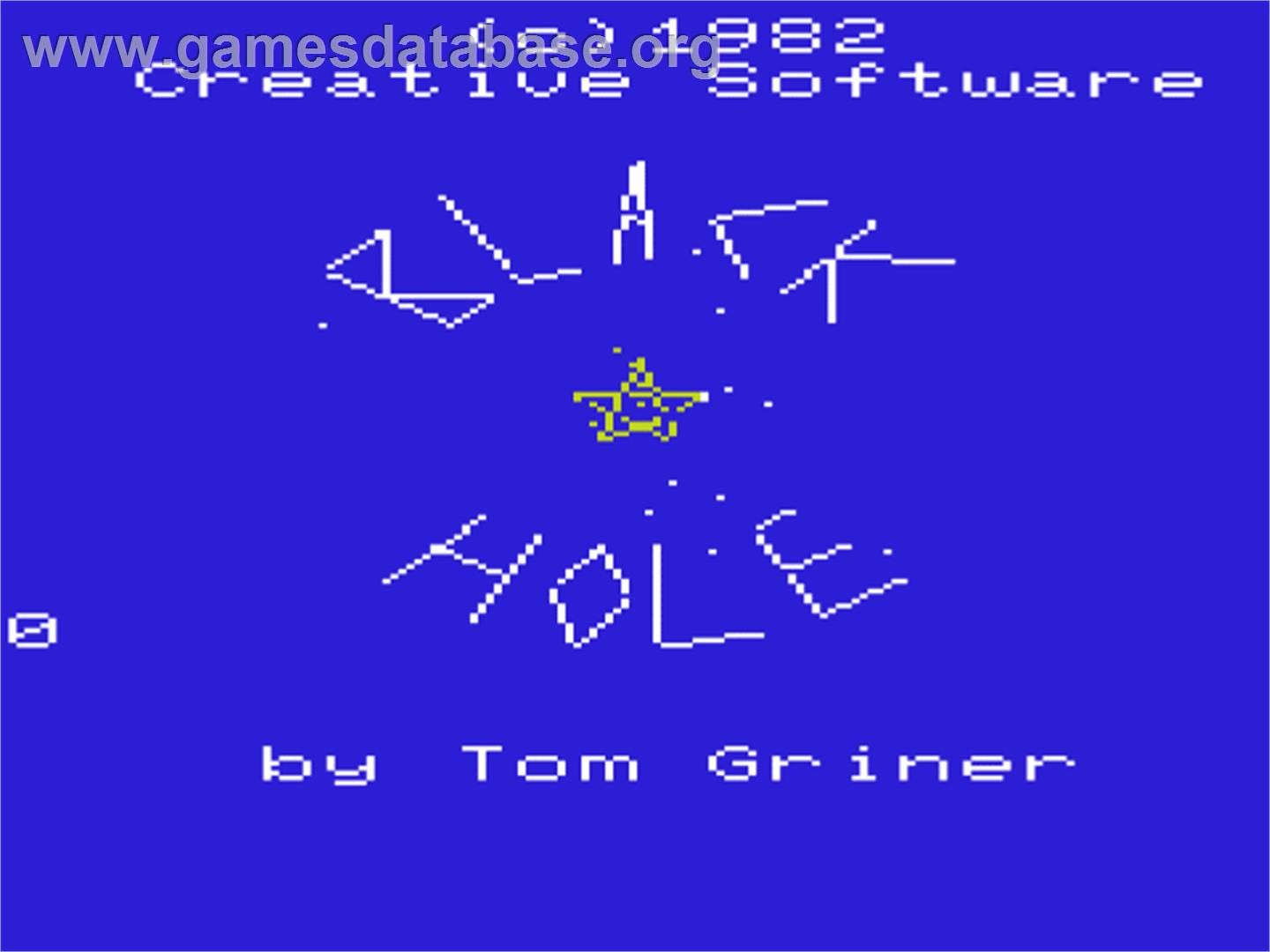 Black Hole - Commodore VIC-20 - Artwork - Title Screen
