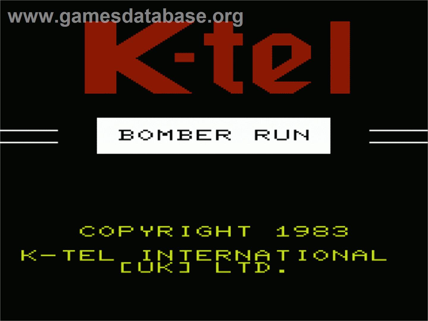 Bomber Run - Commodore VIC-20 - Artwork - Title Screen