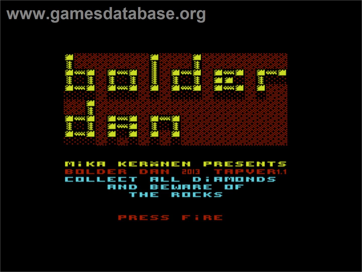 Boulder Dan - Commodore VIC-20 - Artwork - Title Screen