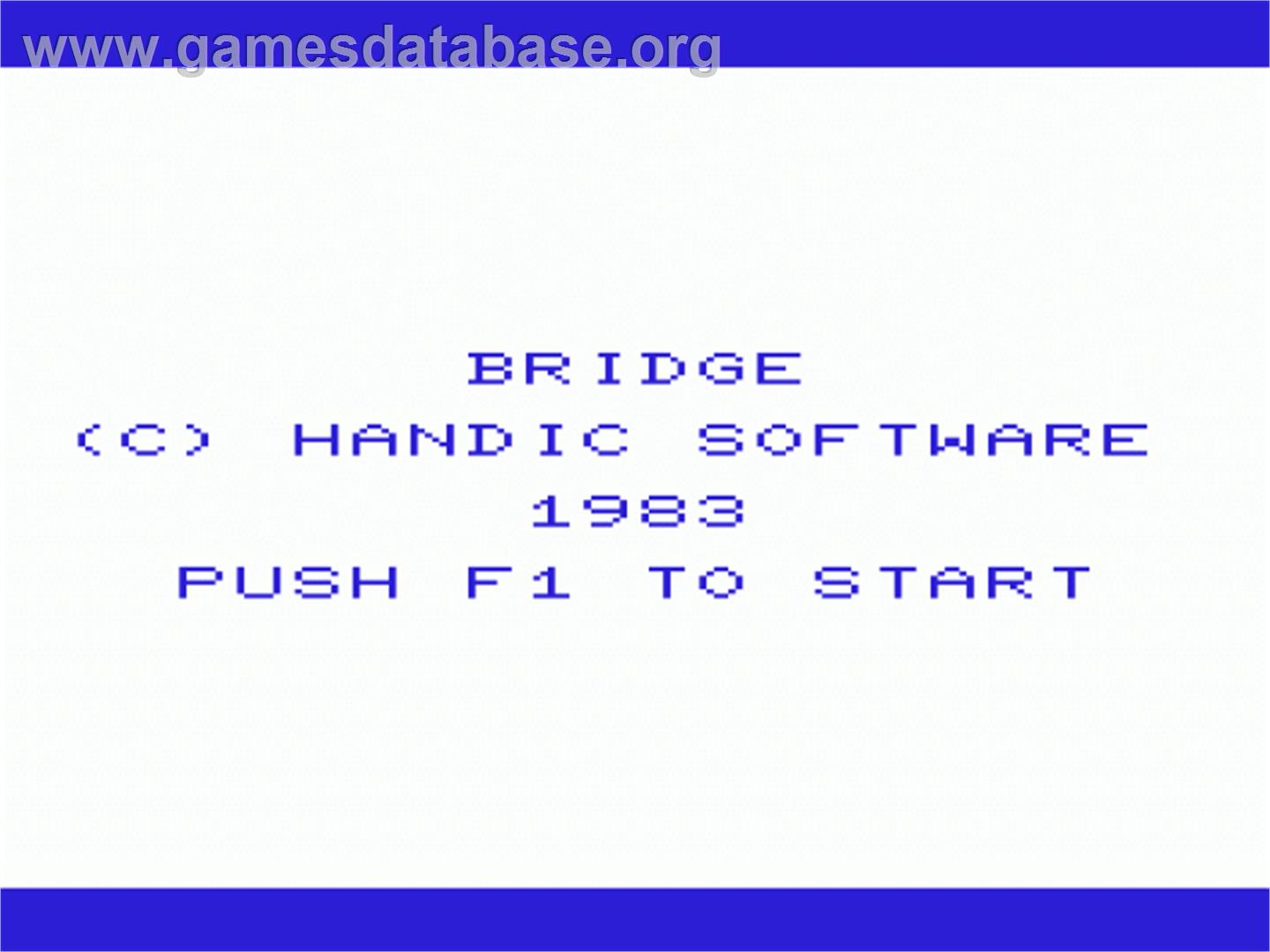 Bridge - Commodore VIC-20 - Artwork - Title Screen